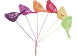 Decorazione Primaverile In Legno Fiore Uccello 28Cm Set 18 Pezzi - Decorazione Colorata Con Spine Per Piante