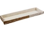 Vassoio In Legno Con Corteccia Sbiancata Naturale 59×20 Cm Set Da 2 Decorazioni Natalizie, 2 Pezzi