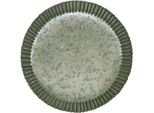 Piatto Decorativo In Metallo Antracite Oro Ø20,5 Cm Tavolo Di Natale