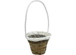 Cestino Con Manico Naturale Bianco Ø23,5 Cm - Cestino Per Fiori Primavera Decorazione Tavola Cestino Per Piante Matrimonio