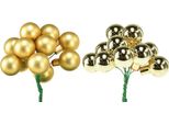 Mini Baubles Albero Di Natale In Vetro Oro Ø20Mm 140 Pezzi Bacche A Specchio