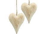Cuore In Legno Decorativo Da Appendere, Stile Rustico, 16 Cm, 2 Pezzi