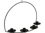 Elegante Portacandele Da Parete In Metallo Nero Per Candele A Colonna 35×24 Cm - Stile Senza Tempo E Opzioni Di Decorazione Versatili
