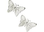 Farfalle Decorative Metallo Argento Appeso Decorazione Decorazione Tavolo Primavera 5Cm 30Pcs