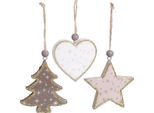 Ciondolo Per Decorazione Natalizia In Legno Stile Vintage Scandi Per Albero Di Natale E Ghirlanda, 6 Pezzi