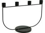 Portacandele Corona Dell'avvento In Metallo Decorazione Da Tavolo 27,5 Cm Nero