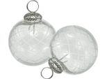Baubles Natalizi Baubles Natalizi In Vetro Trasparente Ø7,5 Cm Set Di 3 Con Motivo A Rete