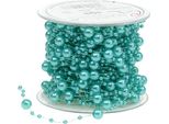 Nastro Di Perline Turchese 6Mm 15M Nastro Di Gioielli Per La Decorazione Della Tavola Decorazione Di Nozze