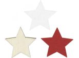 Decorazioni Natalizie In Legno A Forma Di Stella 3Cm Naturale Rosso Bianco 72 Pezzi Set Di Decorazioni Natalizie Misto