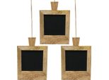 Mini Lavagna Decorativa Appesa Natura 9×13 Cm Set Di 3 - Riutilizzabile, Nostalgica Lavagna In Legno, Decorazione Scolastica