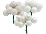 Mini Baubles Natalizi Bacche Bianche Marmorizzate A Specchio Ø20Mm Per Decorazioni Invernali E Dell'avvento, Set 140Pz
