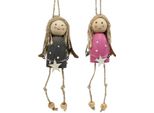 Angelo In Legno Da Appendere Grigio Rosa, Decorazione Natalizia, 7,5 Cm, Set Da 6