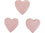 Decorazione Di Cuori In Legno Rosa Lucido Per La Tavola 4,5Cm 8 Pezzi