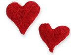 Cuori In Sisal 5-6 Cm Rossi 24 Pezzi - Cuori Decorativi Per Matrimoni, San Valentino, Decorazioni Da Tavola, Bricolage, 12 Pezzi