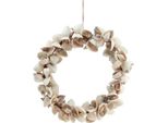 Ghirlanda Di Conchiglie Marittime Ø33Cm - Decorazione Marittima Da Appendere Per Il Soggiorno, Il Balcone, Le Feste Estive E In Giardino