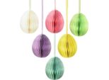 Uova A Nido D'ape Da Appendere Decorazione Di Carta Decorazione Di Pasqua Uova Di Pasqua Colorate 6Cm 6Pcs