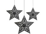 Poinsettia Decorazioni Per L'albero Di Natale In Legno Ornamenti Grigio Argento Glitter 8-12Cm Set Di 9