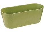 Fioriera Ovale Verde In Plastica Per Balconi 27X11X10Cm Set Di 3