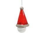 Decorazione Natalizia Campana Testa Gnomo 10Cm 4Pcs Ceramica Ciondolo Decorazione Albero Di Natale