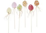 Uova Di Pasqua Decorazione Fiore Spina 31,5Cm Legno 12Pz - Decorazione Pasquale Colorata