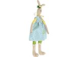 Coniglietto Pasquale Di Peluche Vestito, Decorazione Primaverile, Decorazione Pasquale Coniglietta Con Corona Di Fiori, 43Cm