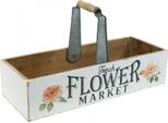 Fioriera In Stile Vintage, Cassetta Decorativa In Legno Dall'aspetto Nostalgico, Fioriera Bianca 41,5X16Cm