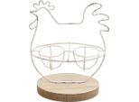 Pollo Decorativo Da Tavolo Portauovo Di Pasqua In Metallo 16X8,5X20Cm Shabby Chic Guscio D'uovo Primavera