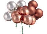 Specchio Bacche Vetro Palline Di Natale Albicocca Argento Ø40Mm 32Pcs Decorazione