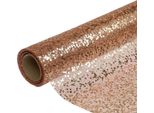 Runner Da Tavola Natalizio Oro Rosa Glitter Decorazione Da Tavolo 48×450Cm