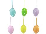 Uova Di Pasqua Decorative Da Appendere Uova Di Plastica Colorate 8X11,5 Cm Set Da 6 Con Pois, 6 Pezzi