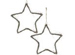 Decorazione Natalizia Stella, Decorazione Finestra Olmo Bianco 40Cm, Set Di 2, Decorazione Avvento Con Luci Fiabesche, 2 Pezzi