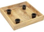 Vassoio Portacandele Vassoio In Legno Con Portacandele A Bastoncino Natura Corona Dell'avvento Decorazione Natalizia 24,5 Cm