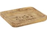 Vassoio Decorativo In Legno Di Mango Con Motivo Floreale Shabby Chic 20X15,5 Cm