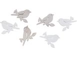 Decorazione A Spargimento Uccello In Legno Bianco Natura 4Cm Primavera Decorazione Da Tavola 72 Pezzi