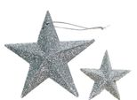 Stella Glitterata Argento Decorazione A Pioggia E Ciondolo 18 Pezzi, Natale, Decorazione Della Tavola