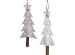 Alberi Di Natale In Feltro Decorazioni Per Alberi Di Natale Con Stelle In Legno, 6 Pezzi
