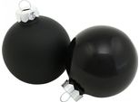 Decorazioni Per L'albero Di Natale In Vetro Nero Lucido E Opaco Ø6Cm Set Da 24