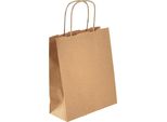 Sacchetti Di Carta Ecologica Marrone Naturale Con Manico A Cravatta, Sacchetti Di Carta Universali 18X8X22Cm, 50 Pezzi - Regali, Shopping, Boutique, PK50 Pezzi