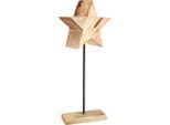 Decorazione A Stella In Legno In Stile Country Su Bastoncino Per La Decorazione Della Tavola E Del Soggiorno, In Legno Naturale Con Base, 20X9,5X50Cm, Decorazione Natalizia Per Tutto L'anno