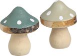 Decorazione Sparsa In Legno Mini Funghi Rospo Verde 2,5 Cm 24 Pezzi - Decorazione Da Tavola Naturale E Idea Artigianale