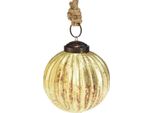 Baubles Natalizi Dorati, Set Di 6 Baubles In Vetro Ø7Cm, Addobbi Festosi Per L'albero Di Natale, Decorazione Elegante