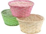 Fioriera Rotonda Ø20Cm, Colorata, Set Di 8 - Cestini Decorativi In Vimini Per Fiori E Decorazioni Da Tavola