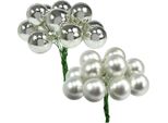 Bacche A Specchio Argento Mix 20Mm 140Pz - Perle Di Vetro Decorative Con Bacche Per Natale, Ghirlanda Dell'avvento E Decorazioni Per L'albero Di Natale