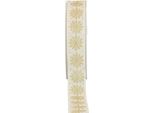 Nastro Natalizio Nastro Regalo Fiocco Di Neve Oro Bianco 25 Mm 20 M Nastro Decorativo In Tessuto Per Decorazioni Da Tavola E Decorazioni Natalizie