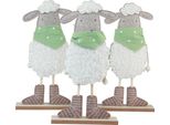 Decorazione Di Pasqua Figurine Pecore Set Decorazione Da Tavolo Pasqua 37Cm 3Pcs Feltro Corda Legno Decorazione Figurina