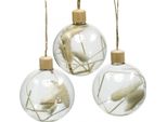 Fiori Secchi In Vetro Per Decorazioni Boho Di Natale Ø8Cm Set Di 3 Pz