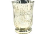 Elegante Lanterna In Vetro Porta Tealight Vintage Ø11Cm H14,5Cm