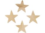 Decorazioni Natalizie Stelle In Legno Naturale Ø5,5 Cm Set Da 12, 12 Pezzi