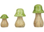 Funghi Decorativi In Legno Verde Chiaro Set Di 3 Decorazioni Autunnali Articoli Decorativi Natalizi