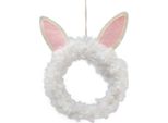 Decorazione Pasquale Anello Decorativo Orecchie Di Coniglio Decorazione Porta Bianco Ø13Cm Set Di 4